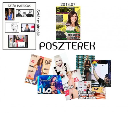 Júliusi címlap, poszterek, sztár matricák 